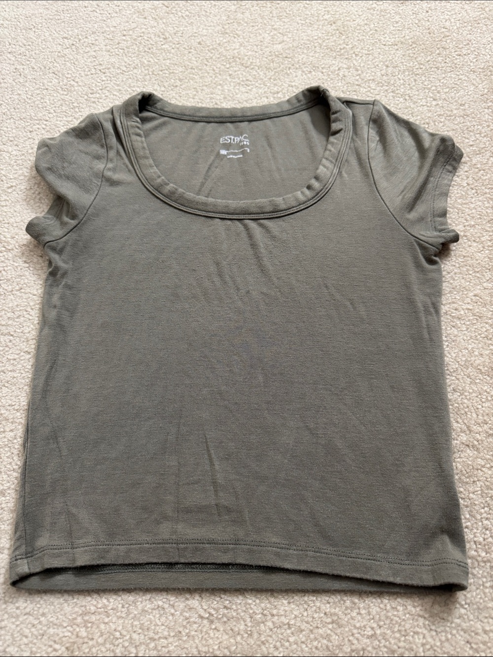 PacSun Olive Green Scoop Neck Short Sleeve Tee